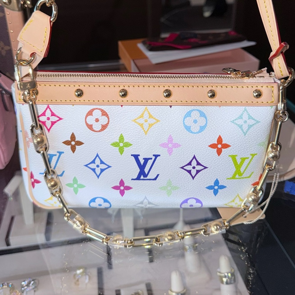 Louis Vuitton Multicolor Crossbody Bag with Gold Chain